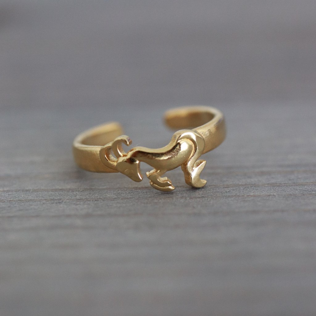 Deer Style Cuff Ring 18k Gold Plated Stainless Steel